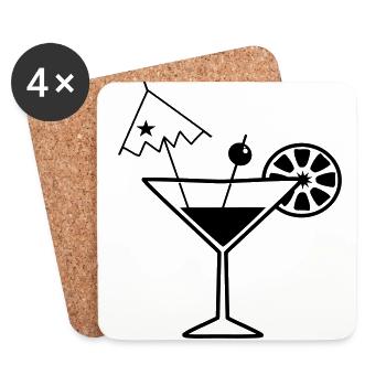 Pina Colada Martini Cocktail Glas Sommer Geschenk - Untersetzer (4er-Set) - Weiß - Vorne