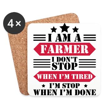 I AM A FARMER-bauern - Untersetzer (4er-Set) - Weiß - Vorne