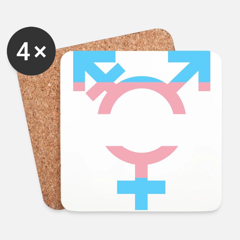 Transgender-Symbol - Untersetzer (4er-Set) - Weiß