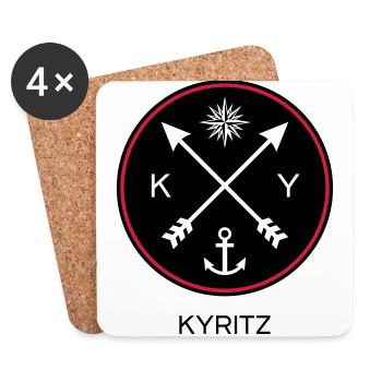 Hansestadt Kyritz an der Knatter - Untersetzer (4er-Set) - Weiß - Vorne