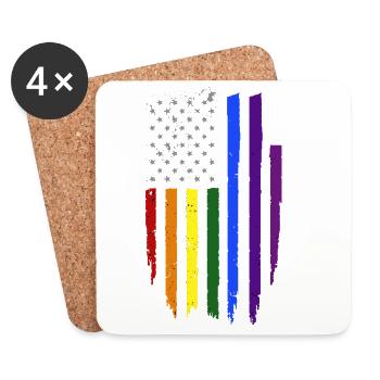 Gay Gay Lesbienne Gay Pride cadeau - Dessous de verre (lot de 4) - blanc - Devant
