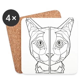 cat lover gift cats friend cat shirt - Coasters (set of 4) - white - Front
