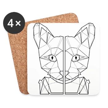 cat lover gift cat lover cat shirt - Coasters (set of 4) - white - Front