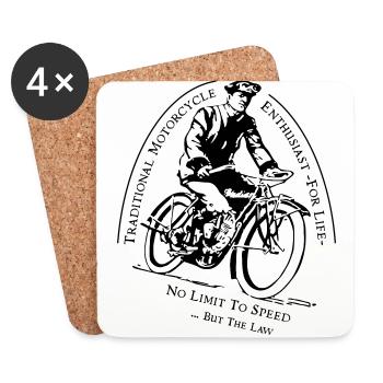 Traditional Motorcycle Passionné -For Life- - Dessous de verre (lot de 4) - blanc - Devant