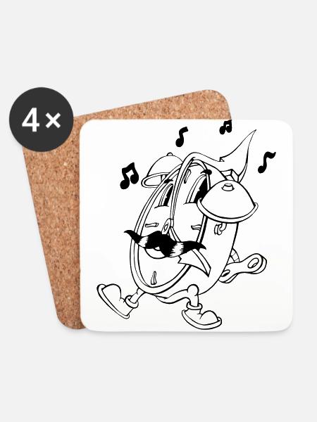 Crazy alarm clock - Coasters (set of 4) - white