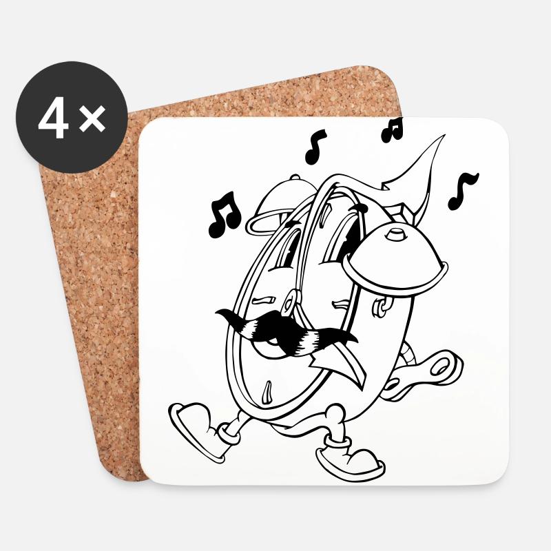 Crazy Wecker - Untersetzer (4er-Set) - Weiß