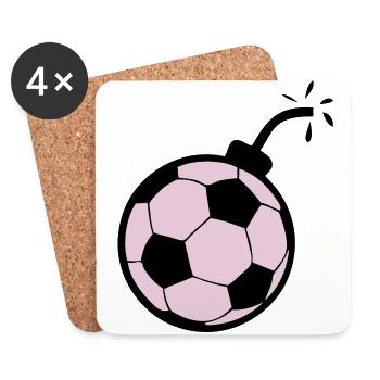 Fußball Bombe soccer1 - Untersetzer (4er-Set) - Weiß - Vorne