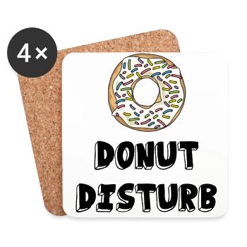 Donut disturb / gift idea - Coasters (set of 4) - white - Front