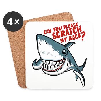 Great White Shark Scratch My Back - Untersetzer (4er-Set) - Weiß - Vorne