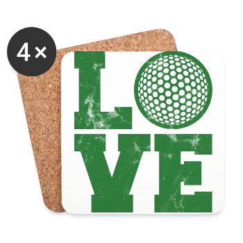 Golf Caddy Golfplatz Putter Birdie Geschenk Tee - Untersetzer (4er-Set) - Weiß - Vorne