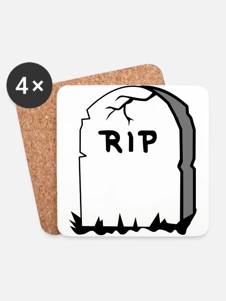 Gravestone - Coasters (set of 4) - white