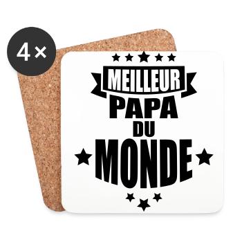 meilleur papa du monde - Dessous de verre (lot de 4) - blanc - Devant