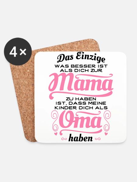 Tolle Mama, tolle Oma - Geschenk - Untersetzer (4er-Set) - Weiß