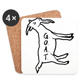 Chèvre 90 ° gauche - Dessous de verre (lot de 4) - blanc - Devant