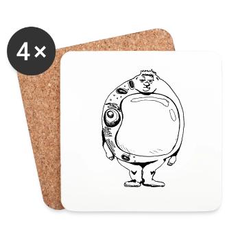 adipocytes - Dessous de verre (lot de 4) - blanc - Devant