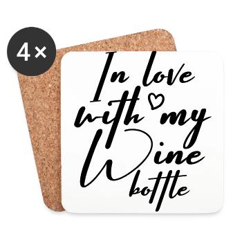 In love with my wine bottle - Untersetzer (4er-Set) - Weiß - Vorne