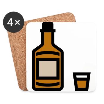 Whiskey bottle, whiskey bottle - Coasters (set of 4) - white - Front