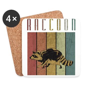 Waschbär - Untersetzer (4er-Set) - Weiß - Vorne