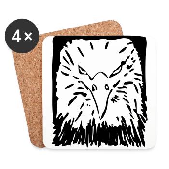 Aigle, oiseau, roi des cieux - Dessous de verre (lot de 4) - blanc - Devant