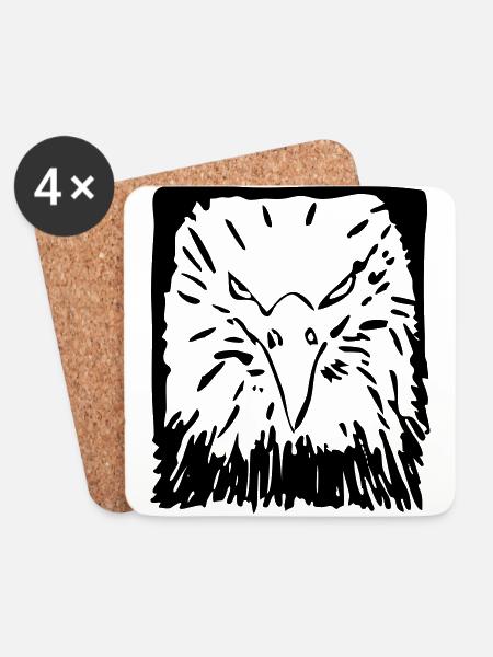 Adler, Vogel, Geschenk, Geschenkidee - Untersetzer (4er-Set) - Weiß