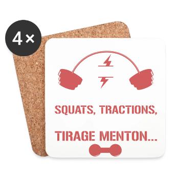 Musculation - Je peux pas - Dessous de verre (lot de 4) - blanc - Devant