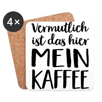 Mein Kaffee - Untersetzer (4er-Set) - Weiß - Vorne