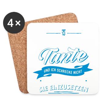 Hands off! crazy aunt related family child - Coasters (set of 4) - white - Front