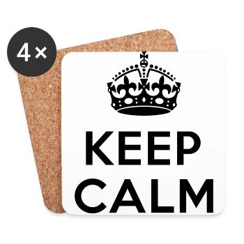 Keep calm Your Text - Dessous de verre (lot de 4) - blanc - Devant