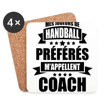 mes joueurs de handball préférés m'appellent coach - Dessous de verre (lot de 4) - blanc - Devant