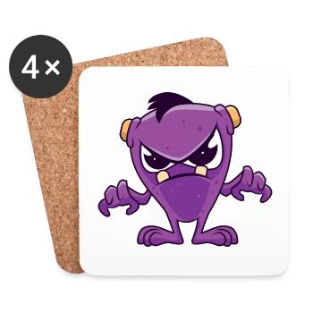 Monstre violet mauvais - Dessous de verre (lot de 4) - blanc - Devant