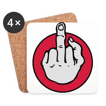 fuck - doigt d'honneur - Dessous de verre (lot de 4) - blanc - Devant