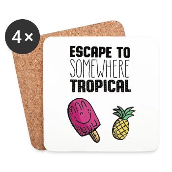 Escape To Tropical - Coasters (set of 4) - white - Front
