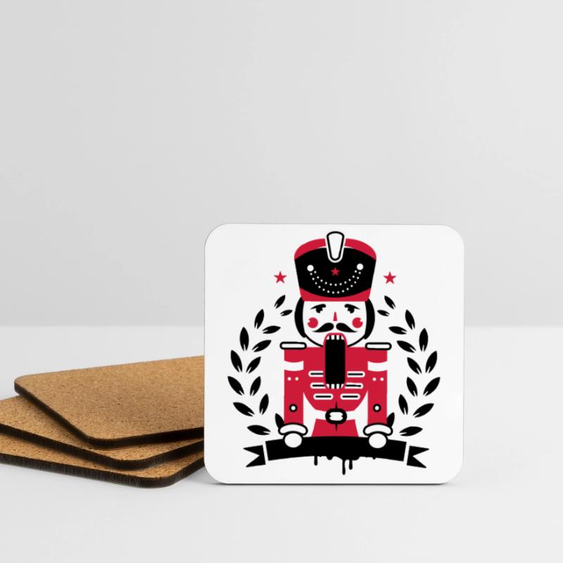Nutcracker Hussar with open mouth Coasters (set of 4)