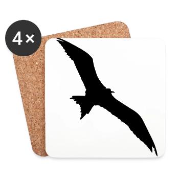 Bird, seagull - Dessous de verre (lot de 4) - blanc - Devant