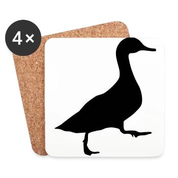 Duck (super cheap!) - Coasters (set of 4) - white - Front