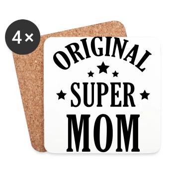Maman / Fête des Mère / Enfant / Mere / Bébé - Dessous de verre (lot de 4) - blanc - Devant