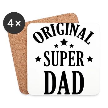 Dad Daddy Papa Vati Vater Father's Day Baby - Coasters (set of 4) - white - Front