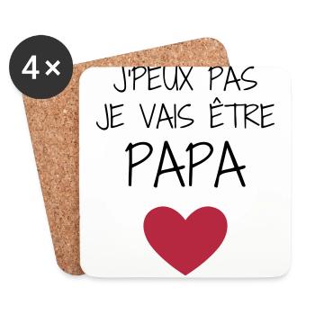 Papa Vati Vater Vatertag Geburtstag Dad Familie - Untersetzer (4er-Set) - Weiß - Vorne