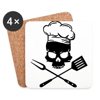 Grill Skull - Untersetzer (4er-Set) - Weiß - Vorne