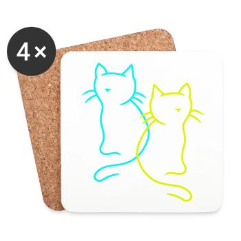 Cats, Pets, Kitten, Cat, Gift Idea - Coasters (set of 4) - white - Front
