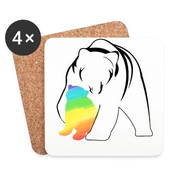 Free Mom Hugs Mama Bear - Coasters (set of 4) - white - Front