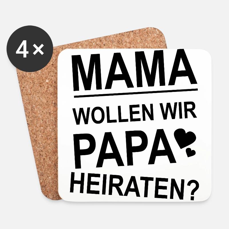 Heiratsantrag - Untersetzer (4er-Set) - Weiß