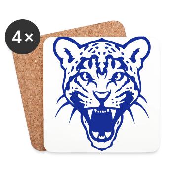 Leopards offenes Maul - Untersetzer (4er-Set) - Weiß - Vorne