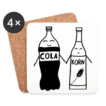 Cola Korn Pärchen - Untersetzer (4er-Set) - Weiß - Vorne