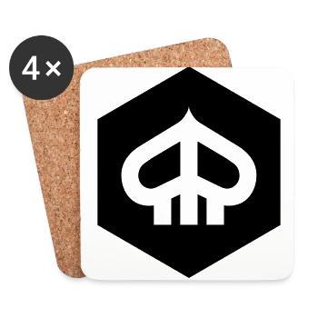 Tin roller hand switch Roller Skull O-Lack 2Takt - Coasters (set of 4) - white - Front
