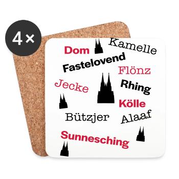 Langue de Kölsche - Dessous de verre (lot de 4) - blanc - Devant