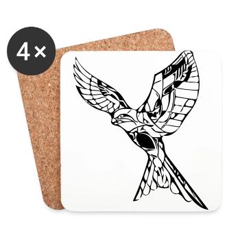 Eleganter fliegender Falke - Untersetzer (4er-Set) - Weiß - Vorne