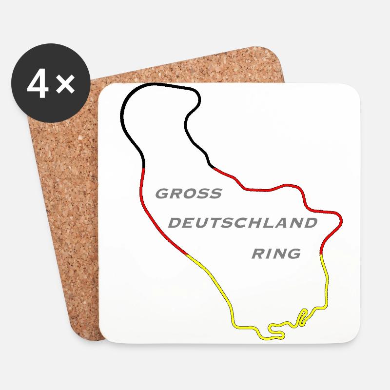 Deutschlandring - Untersetzer (4er-Set) - Weiß