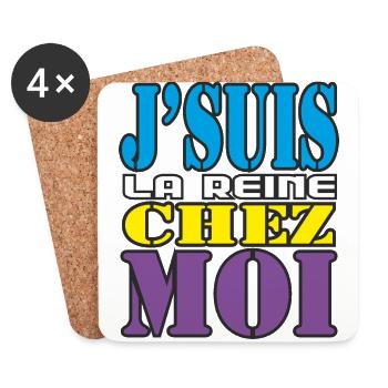 Woezoo - Je suis la Reine chez moi - Dessous de verre (lot de 4) - blanc - Devant