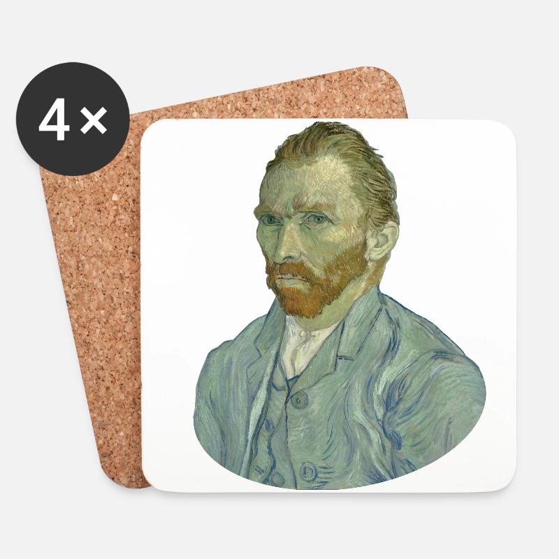 Vincent van Gogh Self Portrait Selbstbild Vincent - Untersetzer (4er-Set) - Weiß